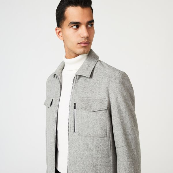 Mens Light Grey Marle Casual Jacket